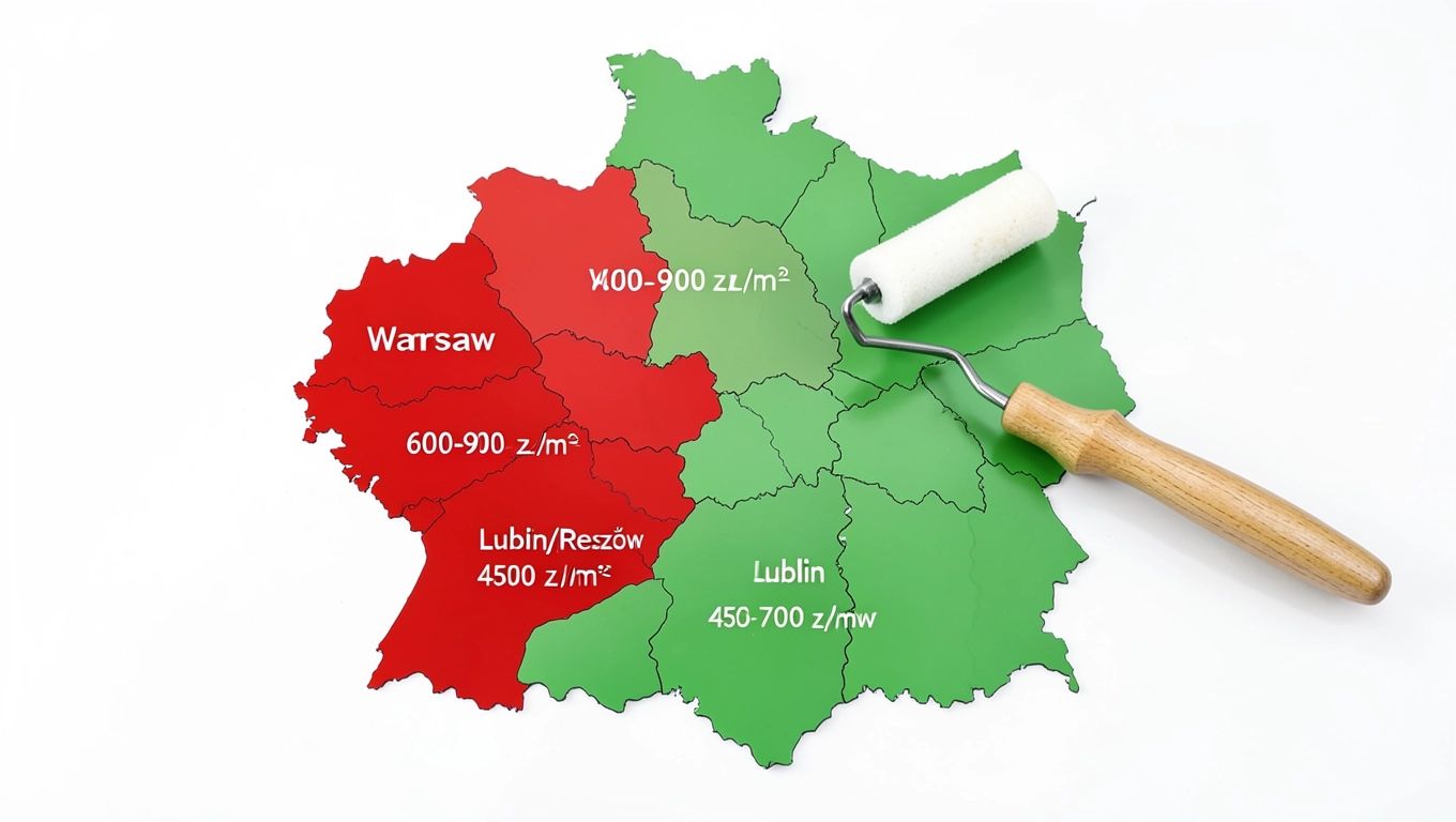 Różnice regionalne cen robocizny wykończenia